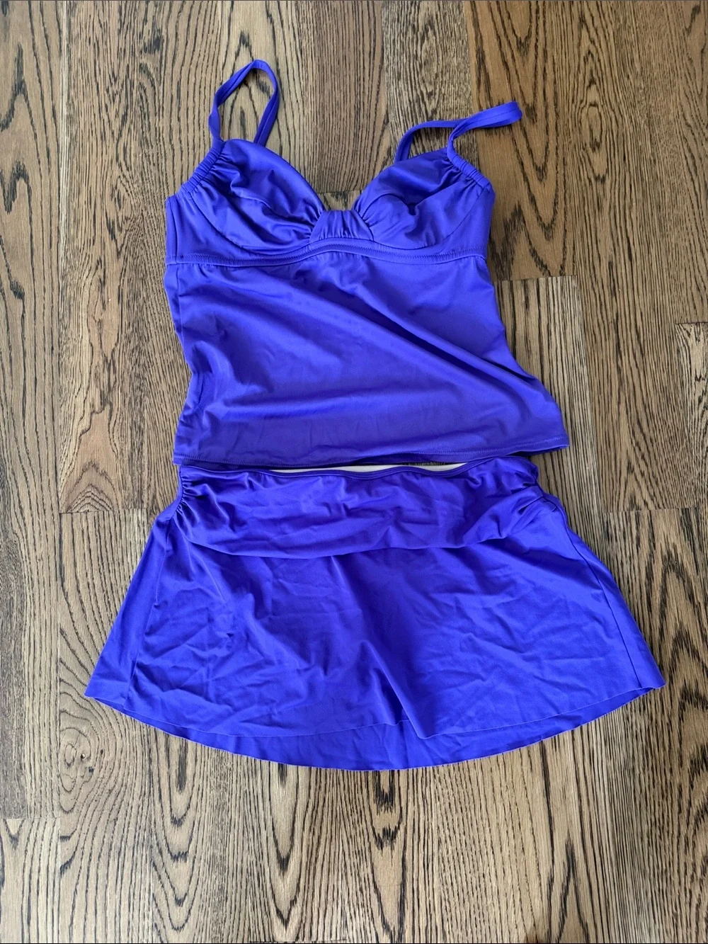 J. Crew Vibrant Purple Tankini Top and Swim Skirt Set